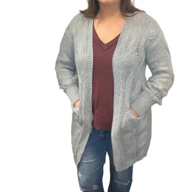 Shewin Knitted Cardigan In Gray In Grey