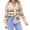 Shewin Riley Patterned Oversized Cardigan In Multi In Multi