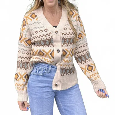 Shewin Riley Patterned Oversized Cardigan In Multi
