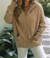 Shewin Thermal Zip Up Hoodie In Khaki In Green