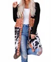Shewin Western Pattern Cow Front Cardigan In Black In Multi