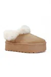Shewin Women's Suede Platform Boot In Tan In Brown