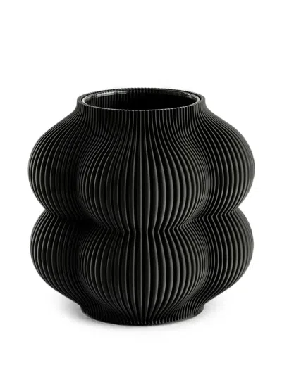 Sheyn Little Peach Ribbed Vase In Black