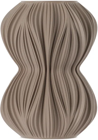 Sheyn Taupe Fald 99g Vase In Deep Taupe