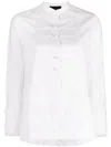 Shiatzy Chen Band-collar Poplin Shirt In White