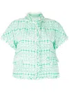 Shiatzy Chen Bead-embellished Tweed Jacket In Green