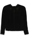 Shiatzy Chen Chiffon-embroidered Top In Black