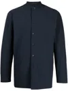 Shiatzy Chen Collarless Long-sleeved Shirt In Blue