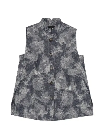 Shiatzy Chen Denim Cloud Jacquard Vest In Multi