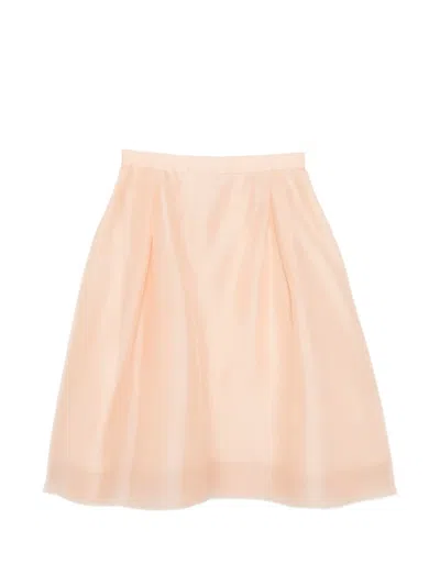 Shiatzy Chen Embroidered Puffy Skirt In Pink
