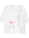 Shiatzy Chen Bluse Mit Blumen-print In Weiss