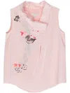 Shiatzy Chen Floral-print Silk Vest In Pink