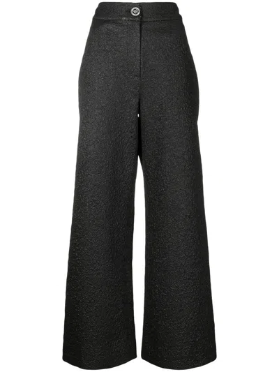 Shiatzy Chen Genisis Metallic Textured Trousers In White