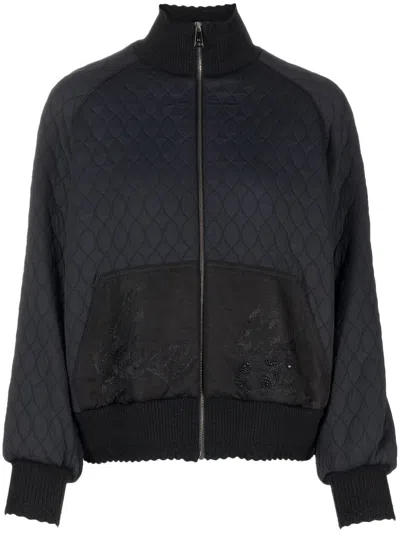Shiatzy Chen Genisis Quilted Embroidered Jacket In Black