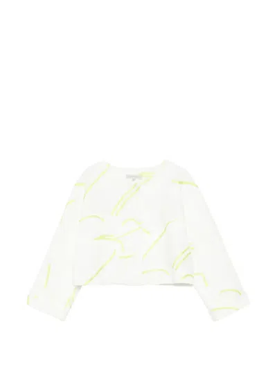Shiatzy Chen Jacquard Cropped Jacket In White