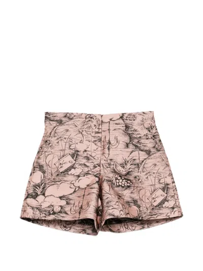 Shiatzy Chen Jacquard Shorts In Multi