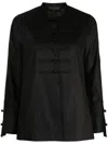 Shiatzy Chen Knotted-button Poplin Shirt In Black