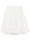 Shiatzy Chen Lace Mesh Skirt In White