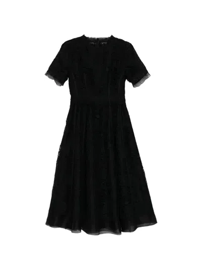 Shiatzy Chen Lace Midi Dress In Black