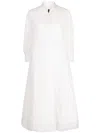Shiatzy Chen Lace Pleated Single-breasted Coat In White