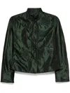 Shiatzy Chen Libre Collection Mandarin Collar Cotton Jacket In Green