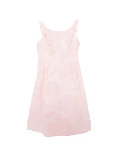 Shiatzy Chen Lightweight Jacquarded Dress In Pink