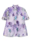 Shiatzy Chen Mandarin-collar Printed Shirt In Purple