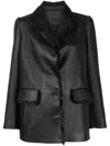 Shiatzy Chen Metallic Fringed-trim Blazer In Black