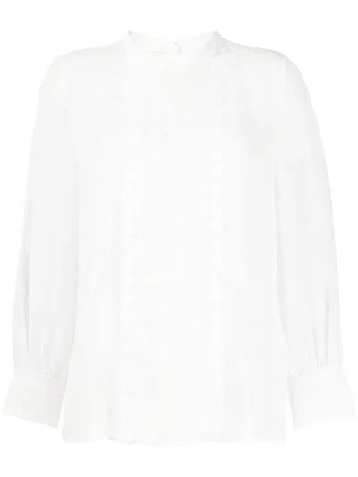 Shiatzy Chen Mulberry Silk Lace-appliqué Shirt In White