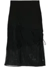Shiatzy Chen Panelled Wool Midi Skirt In Black