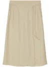 Shiatzy Chen Panelled Wool Midi Skirt In Braun