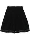 Shiatzy Chen Plenteous Openwork Shorts In Black