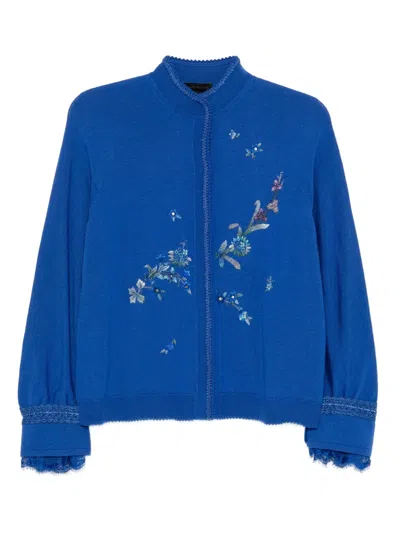 Shiatzy Chen Scape-of-curve Cardigan In Blue