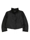Shiatzy Chen Scape-of-curve Cropped Jacket In Black