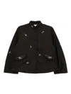 Shiatzy Chen Scape-of-curve Cropped Jacket In Black
