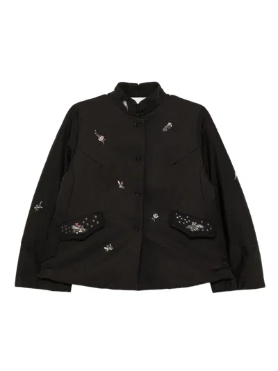 Shiatzy Chen Scape-of-curve Cropped Jacket In Black