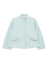 Shiatzy Chen Scape-of-curve Cropped Jacket In Blue