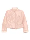 Shiatzy Chen Scape-of-curve Cropped Jacket In Pink
