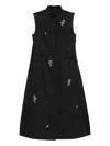 Shiatzy Chen Scape-of-curve Embroidered Coat In Black