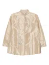 Shiatzy Chen Scape-of-curve Embroidered Jacket In Neutral