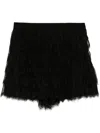 Shiatzy Chen Sense Of Ink Collection Silk Lace Shorts In Black