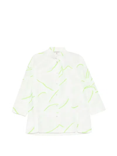 Shiatzy Chen Stand-collar Jacquard Jacket In White