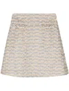 Shiatzy Chen Tweed A-line Miniskirt In Grey