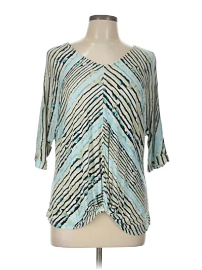 Pre-owned Shiela Rose 3/4 Sleeve Blouse In Blue