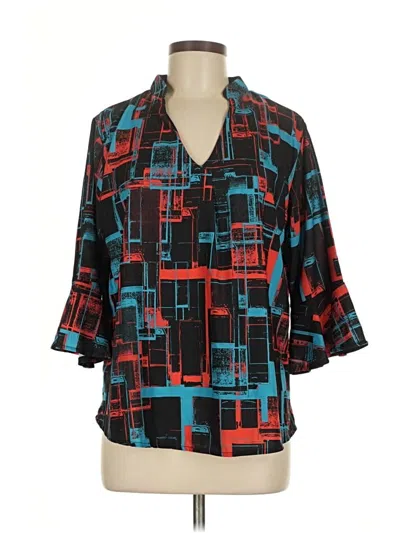 Pre-owned Shiela Rose 3/4 Sleeve Blouse In Teal