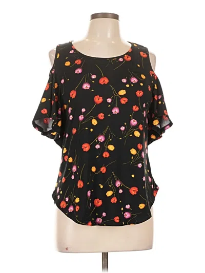 Pre-owned Shiela Rose Short Sleeve Blouse In Black