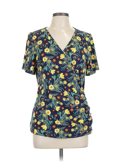 Pre-owned Shiela Rose Short Sleeve Blouse In Blue