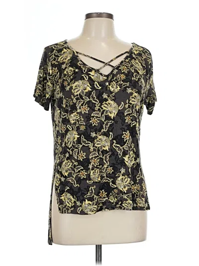 Pre-owned Shiela Rose Short Sleeve Blouse In Gold
