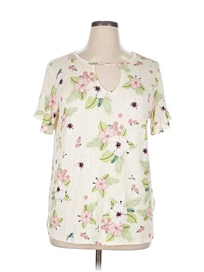 Pre-owned Shiela Rose Short Sleeve Blouse In White