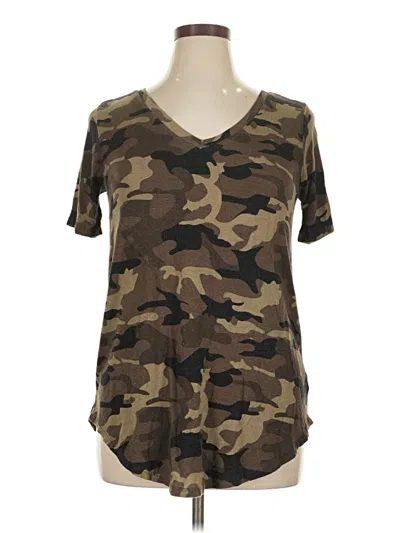 Pre-owned Shiela Rose Short Sleeve Henley Shirt In Brown